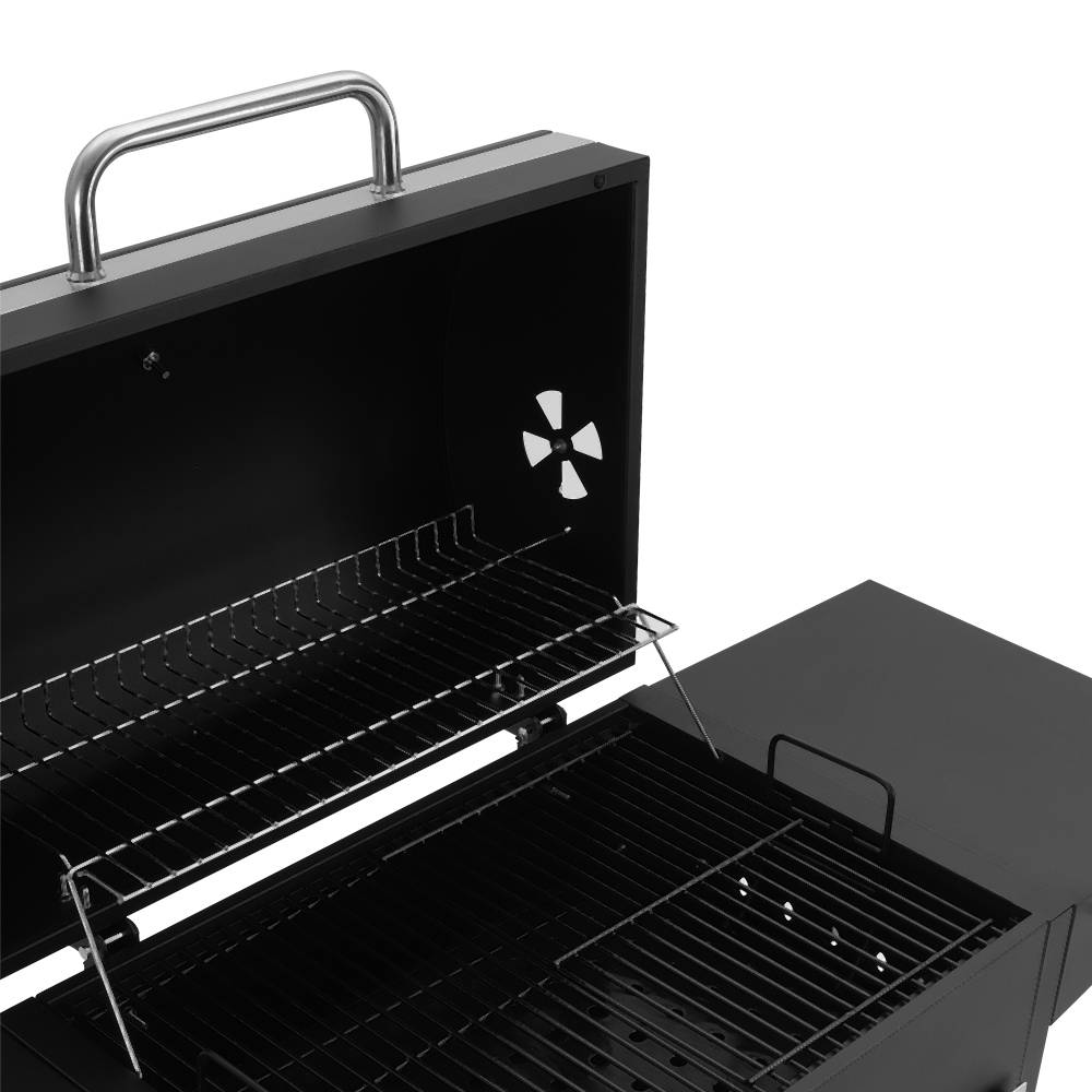 Charcoal BBQ Grill with Lid, Carbon Steel Barbecue