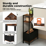 Levede Side End Table Industrial 3 Tier Wooden Oxford Storage Basket Living Room