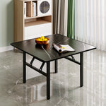 80*80*50cm Square Folding Coffee Table With Marble Effect Top | 80cm x 80cm | Black