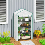 90 X 49 X 160cm Portable Mini Greenhouse With Shelves | White