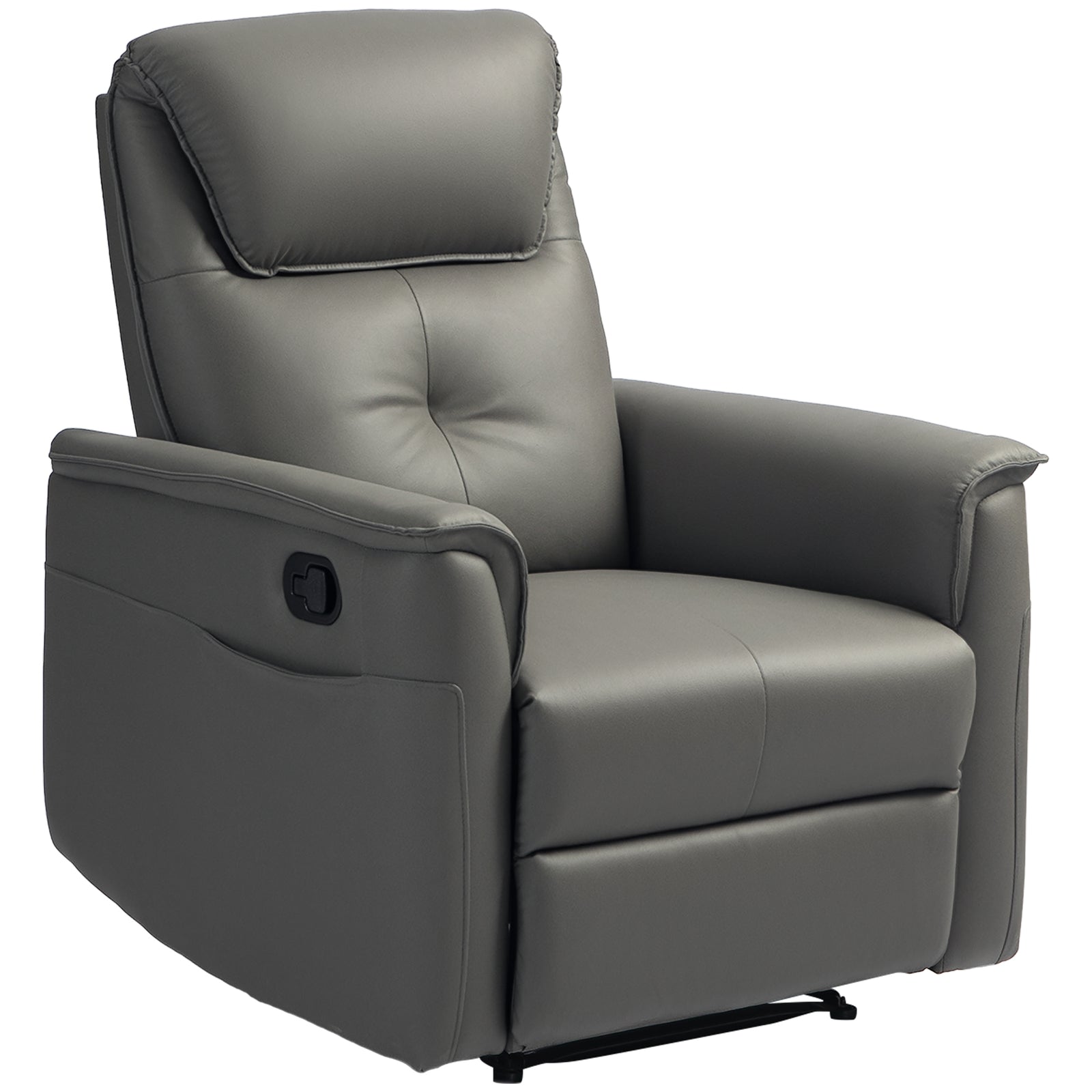 Recliner Armchair With Spring Cushion Adjustable Leg Rest