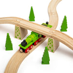 Wooden Big Green Engine with Carriage