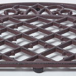 HOMESCAPES Brown Half Moon Parisian Cast Iron Doormat