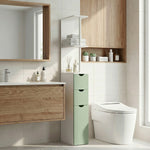 HOMCOM Freestanding Bathroom Storage Cabinet With 2-tier Shelf, Light Green