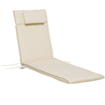 Garden Sun Lounger Chair Cushion Reclining Relaxer Outdoor | Cream