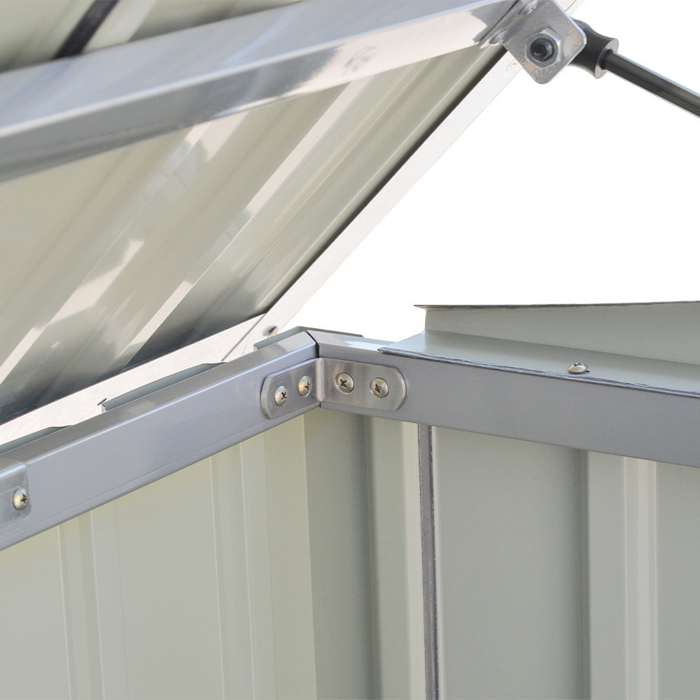 Garden Storage Shed Bike Metal Pent Tool Shed House Galvanized Steel Can Put 2-3 Bicycles (d105x W176x H130cm) | Grey