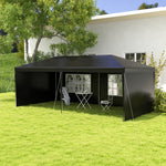 6m X 3m Garden Gazebo Marquee Canopy Party Tent Canopy Patio | Black