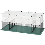 PawHut Pet Playpen With Waterproof Mat, Diy Small Animal Enclosure 34 Panels