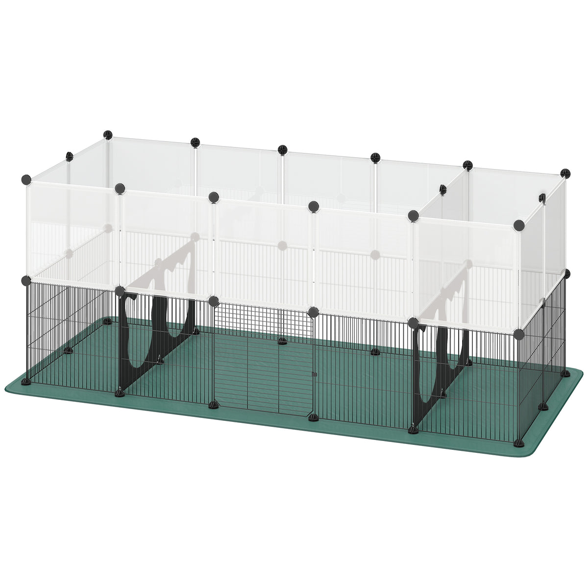 PawHut Pet Playpen With Waterproof Mat, Diy Small Animal Enclosure 34 Panels