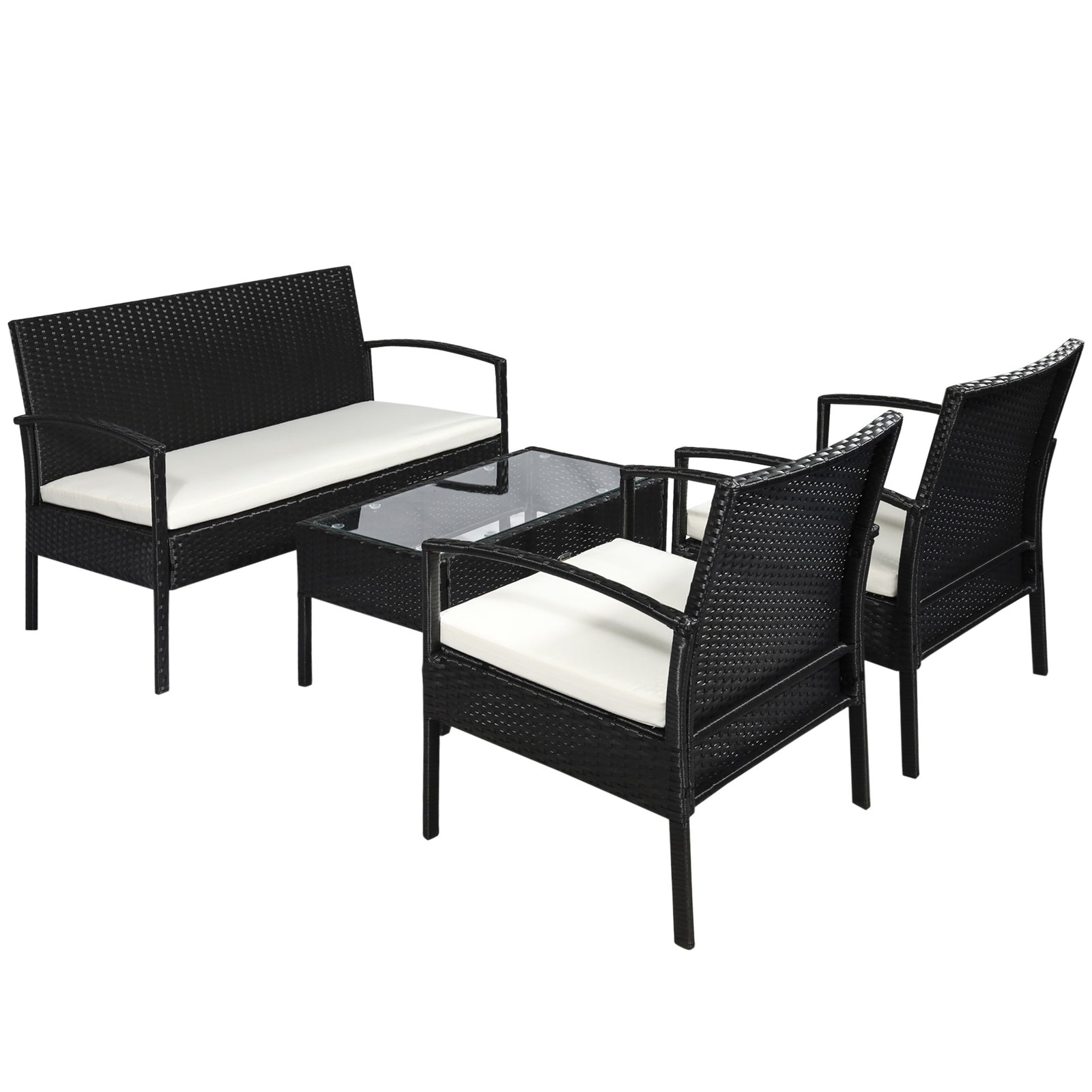 4pc Rattan Sofa Bistro Set Conservatory