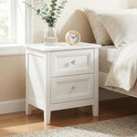 HOMCOM Nightstand With 2 Drawers White