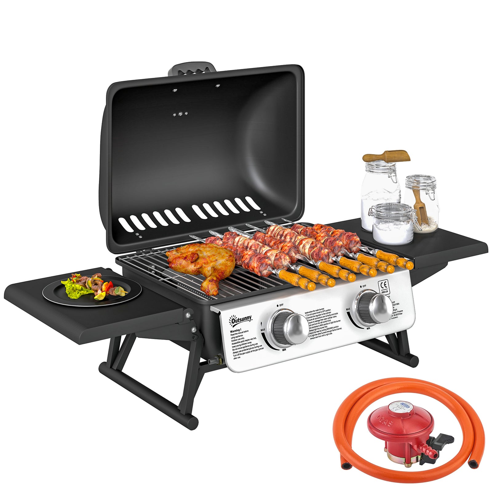 2 Burner Foldable Gas Bbq Grill