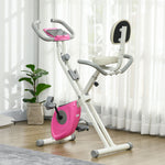 Folding Exercise Bike - Adjustable Resistance & Seat Height | White