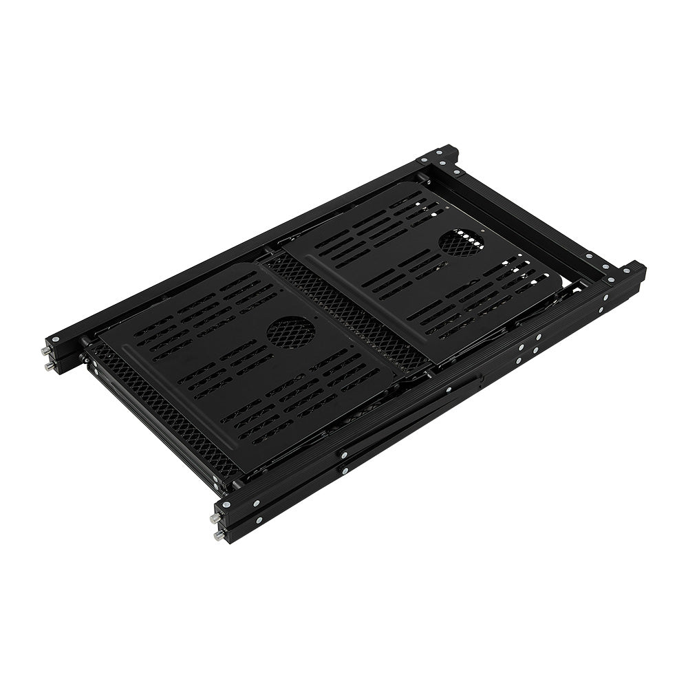 Portable Folding Camping Table With Shelves, Lightweight Aluminium Outdoor Table For Camping