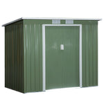 Metal Garden Storage Shed With Double Door And Ventilation | Green