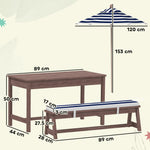 AIYAPLAY Kids Picnic Table, Wooden Kids Garden Furniture With Umbrella