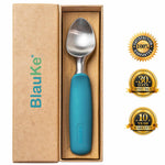 BlauKe Stainless Steel Ice Cream Scoop - Professional Ice Cream Scooper With Comfortable Non-slip Rubber Grip - Dishwasher Safe