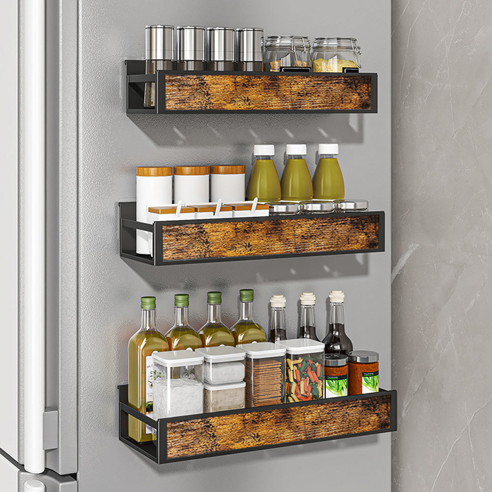 Industrial 3-piece Wall Mount Spice Rack Organizer
