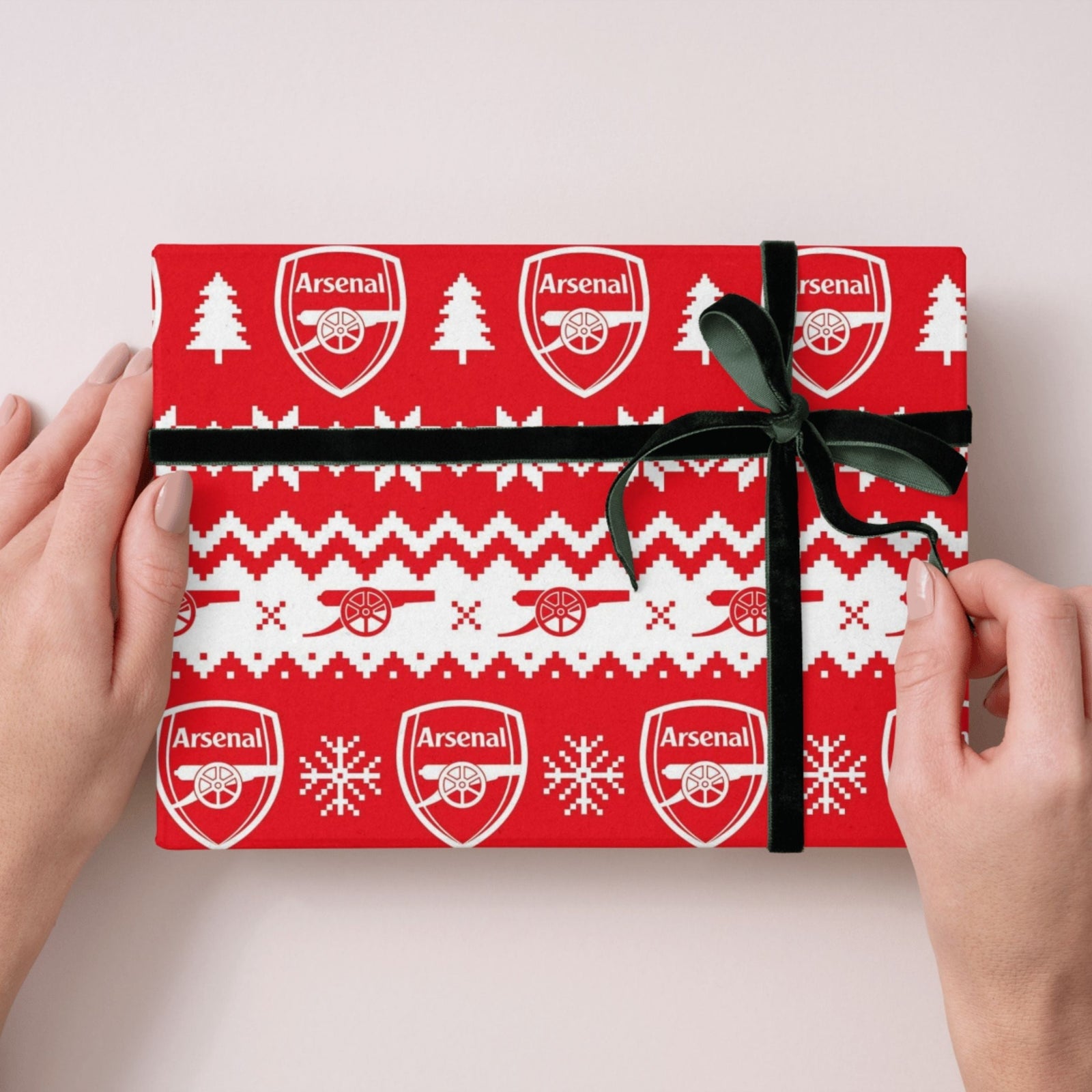 Arsenal FC Arsenal Fc Christmas Gift Wrap, 2 Sheet 2 Tag, Official Product