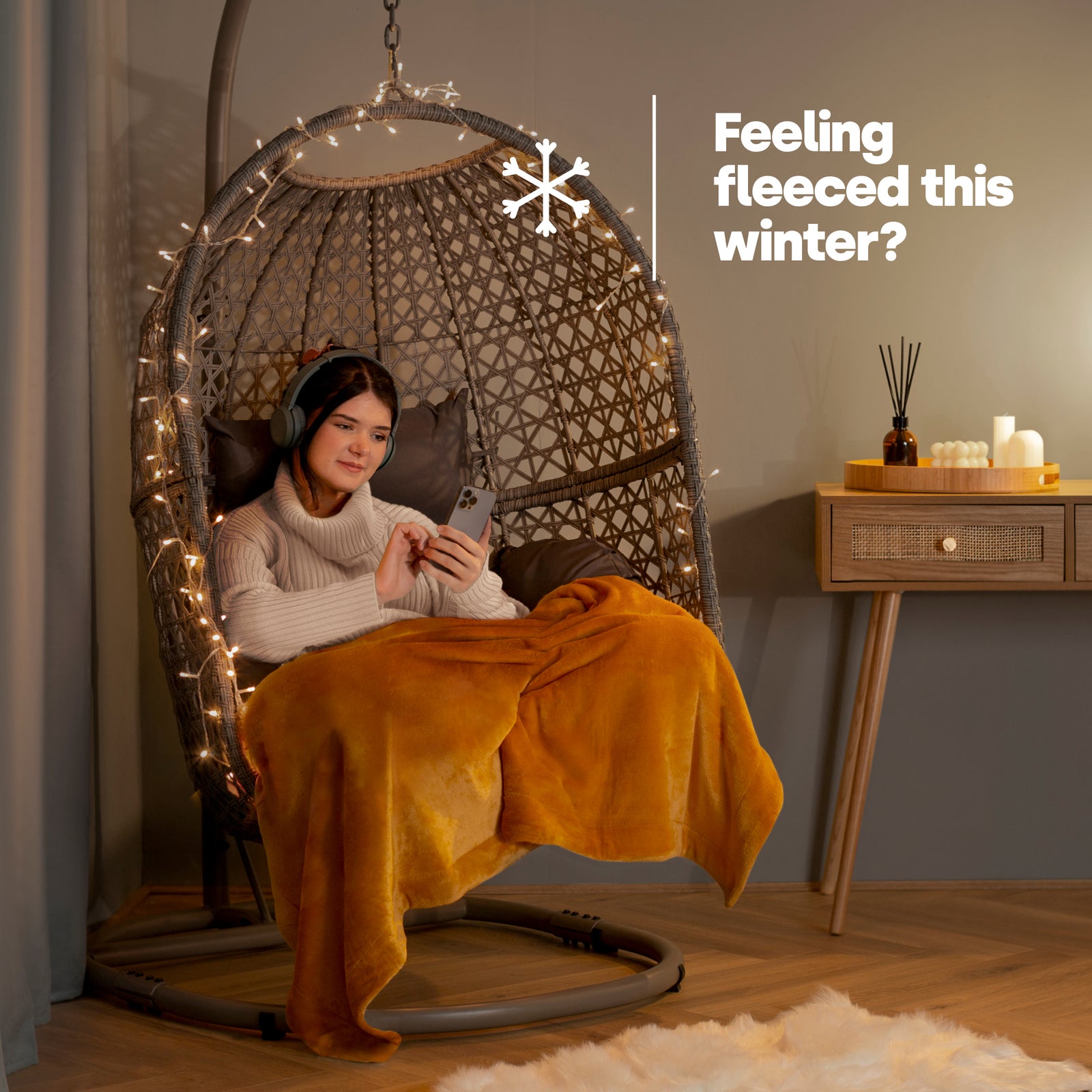 Double Fleece Blanket - Ochre
