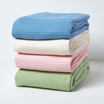 Organic Cotton Waffle Blanket/ Throw | 250cm x 230cm | Natural