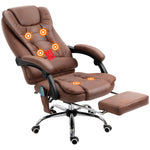Heated Massage Office Chair 6 Vibration | Brown