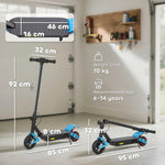 Electric Scooter For Kids With Lcd Display, Up To 15 Km/h | Blue