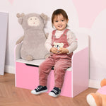 Kids Wooden Toy Box Children Storage Chest Bench Organiser Bedroom | Pink