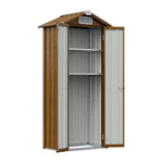 Metal Garden Storage Cabinet 2.76×1.87 Ft Outdoor Shed With 2 Shelves & 2 Vents, Lockable Double Doors