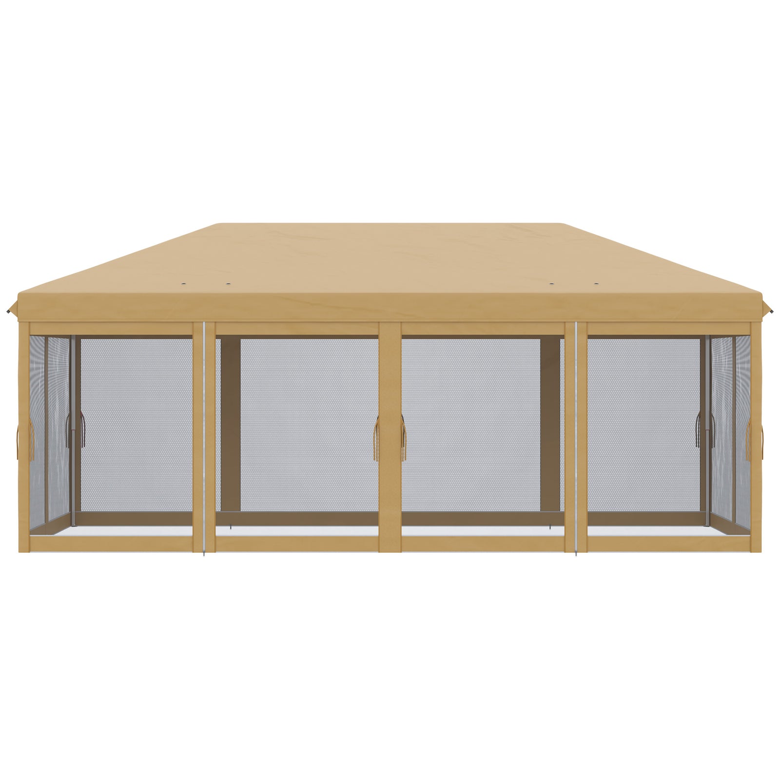 6 X 3m Pop Up Party Tent Canopy With 6 Removable Sidewalls | Beige