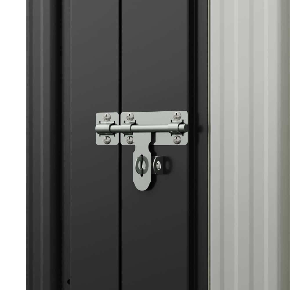 Metal Garden Storage Cabinet 2.62×1.8 Ft With Lockable Door & 2 Shelves