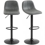 HOMCOM Bar Stools Set Of 2, Modern Swivel Barstools For Dining Room, Grey