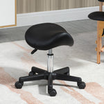 Saddle Stool Adjustable Rolling Salon Chair For Massage Spa | One Size | Black