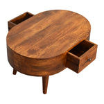 Solid Wood Mini Chestnut Rounded Coffee Table