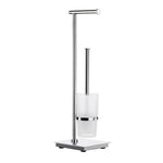 Steel Toilet Roll Holder, Toilet Brush And Container | Polished Stainless Steel
