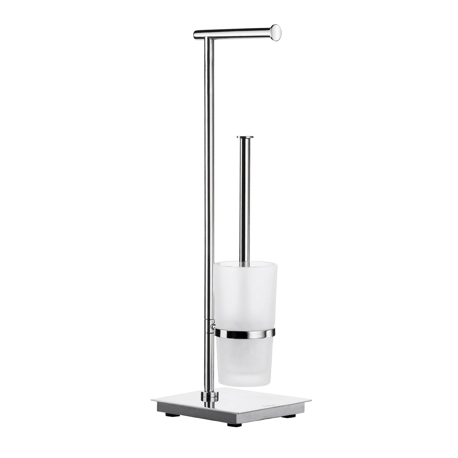 Steel Toilet Roll Holder, Toilet Brush And Container | Polished Stainless Steel