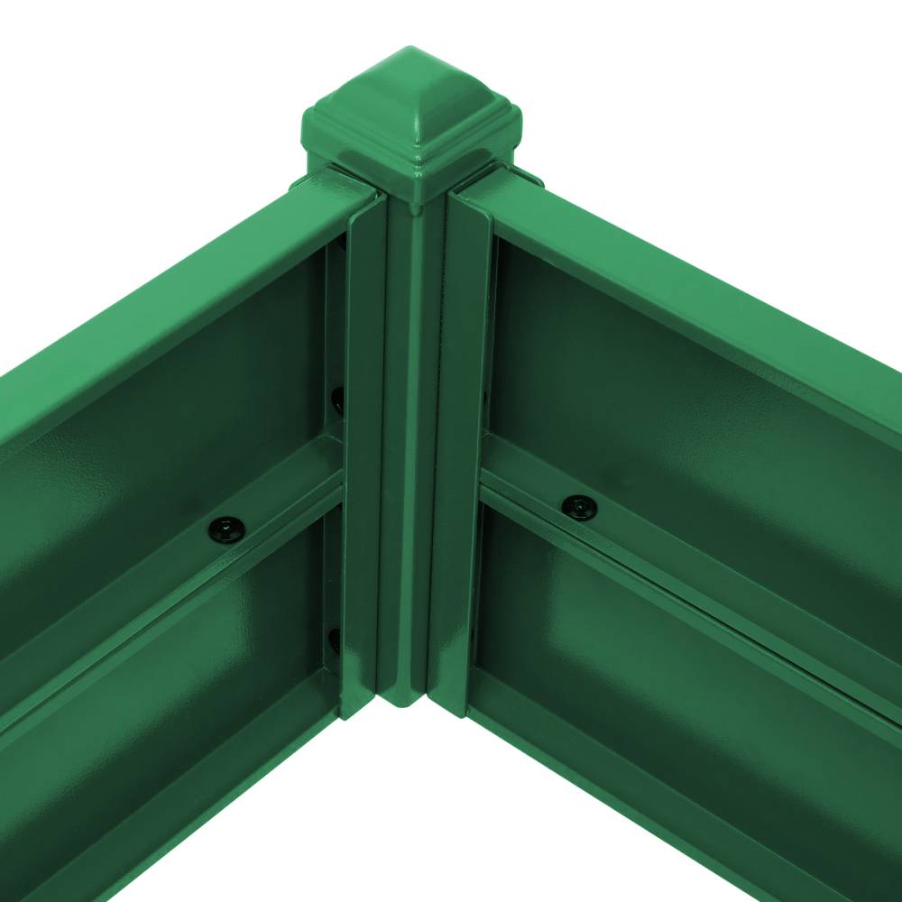 Metal Raised Garden Bed Planter Box – Galvanised Steel Rectangular Outdoor Planter | Dark Green