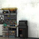 2 In 1 Metal Tool Cabinet With Pegboard