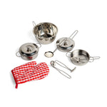 Stainless Steel Kitchenware Set, Includes 13 Play Pieces