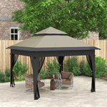3 X 3(m) Pop Up Gazebo, Instant Shelter With Netting | Light Slate Gray