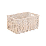 Wicker White Wash Storage Open Basket | Medium | White