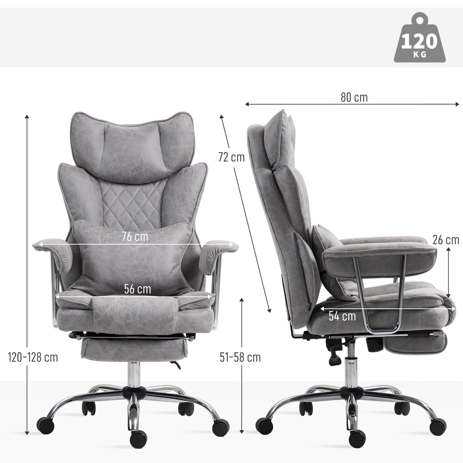 High Back Desk Chair | Grey