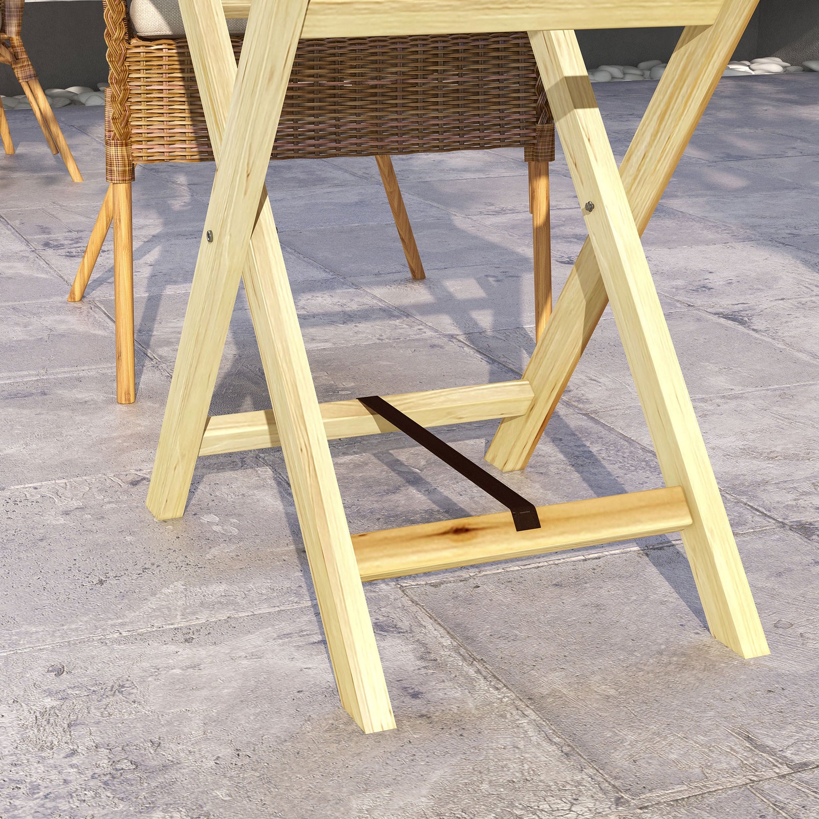 Wooden Garden Table, Outdoor Side Table - Natural