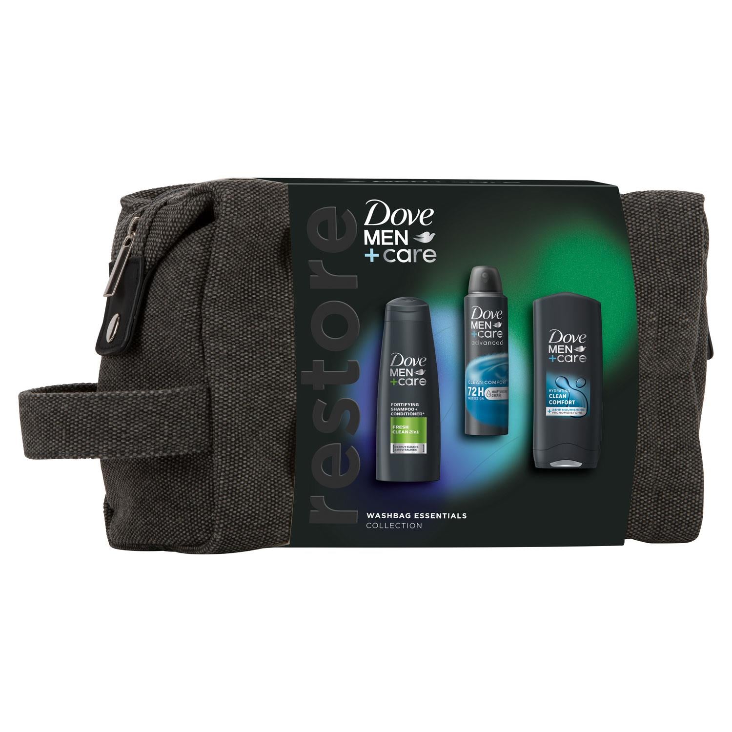 Men+care Restore Essentials Washbag Collection 3 Pieces Gift Set For Him