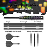 Opal Darts - Steel Tip - 95% Tungsten | 24g | Black