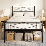 HOMCOM Bed Frame With Steel Slat Support, Noise-free