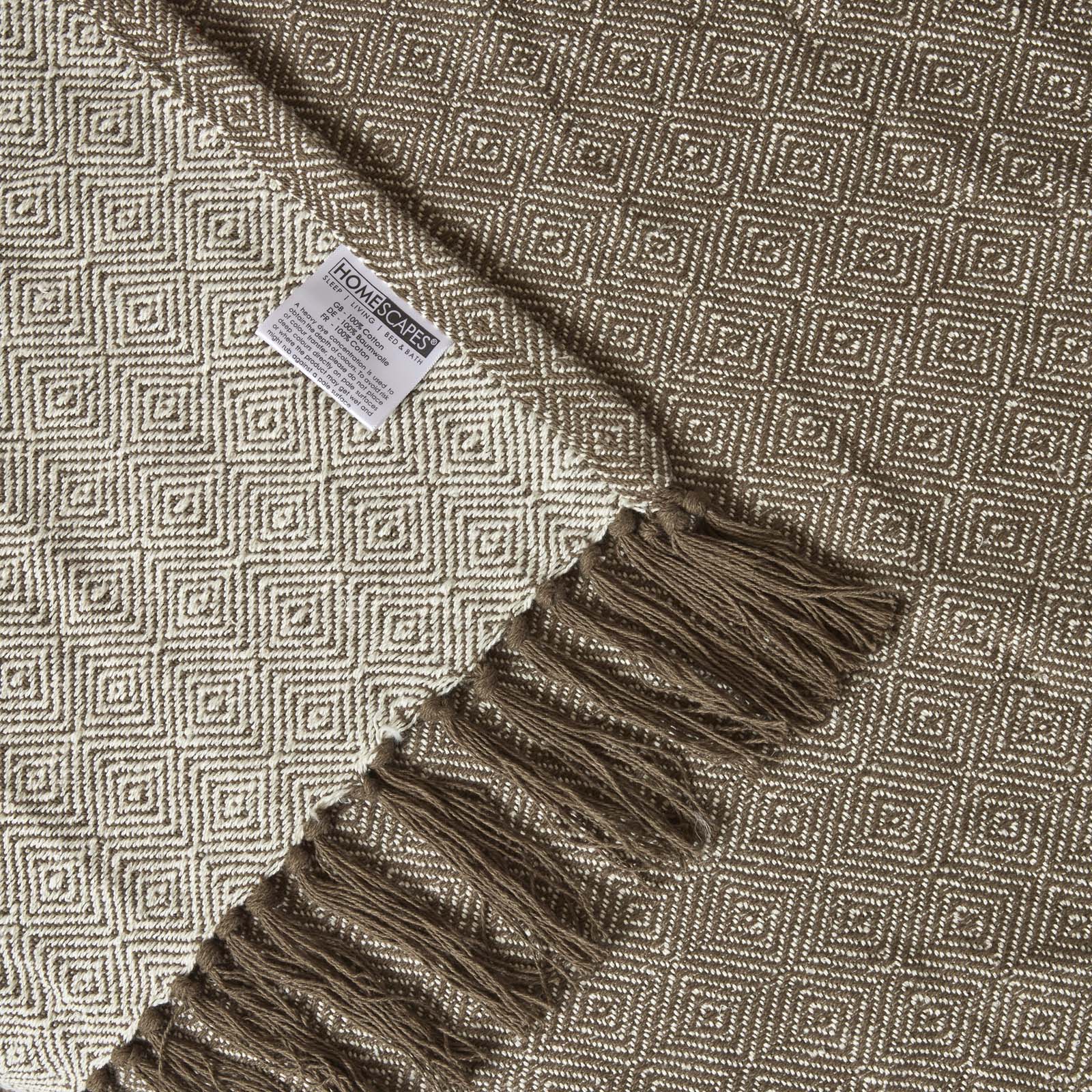 Malda Cotton Throw With Tassels | 225cm x 255cm | Brown