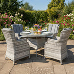Knightsbridge Xl Rattan 4 Seat Dining Set | 4 Seat | Dove Grey