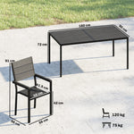 Outsunny 7 Pieces Outdoor Dining Set, Garden Table And Chairs Set, Black