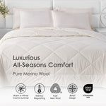 Premium Light Wool Duvet - Cool & Washable | Double | White